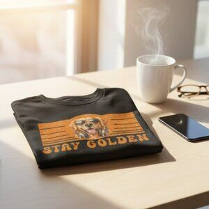 Funny Golden Retriever Lover Graphic T-Shirt Unisex Dog Mom Dad Tee